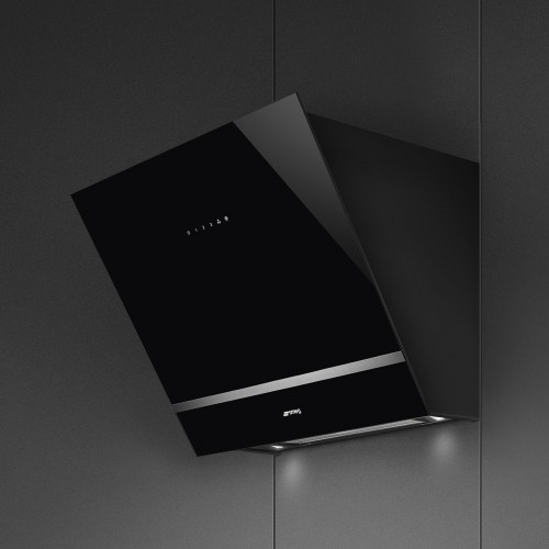 Õhupuhastaja Smeg Linea, seina, 60 cm, 666 m3/h, 58 dB, must klaas -  Sisustusparadiis